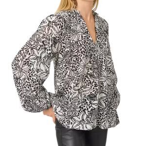 Lilly Pulitzer Lourdes Long Sleeve Top Onyx Lots To Spot Size M